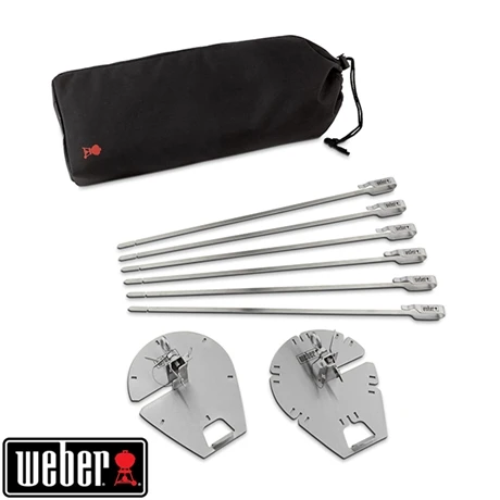 Weber Set De 6 Brochettes Avec Supports Pour Rôtissoire Crafted 4 Weber Set De 6 Brochettes Avec Supports Pour Rôtissoire Crafted – Image 2