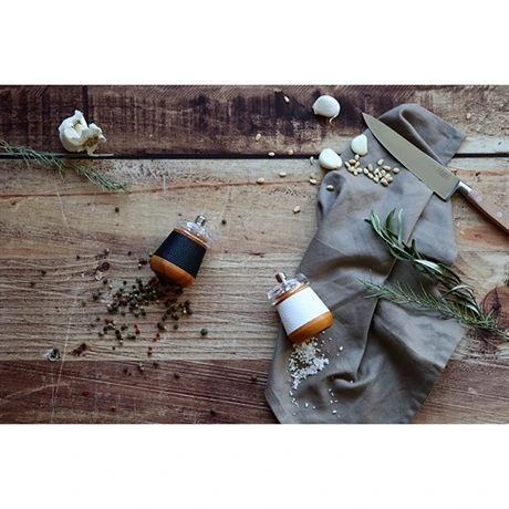 Moulin à Sel En Bois Effet Cuir Blanc 7 Moulin à Sel En Bois Effet Cuir Blanc – Image 5