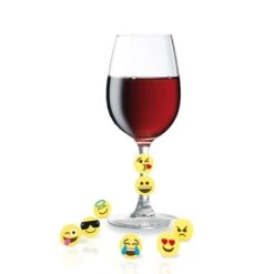 Set De 8 Marque-verres Emoji En Silicone -Joseph Joseph || Peugeot Soldes Magasin 610051 1 1 Set de 8 marque verres Emoji en silicone