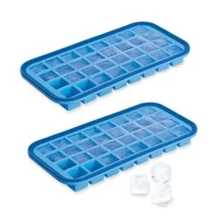 Lot 2 Bacs à Glaçons Silicone Souple Démoulage Facile 32 Cubes