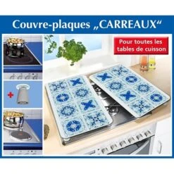 Set 2 Couvre-plaques Carreaux Bleus 9 Set 2 Couvre-plaques Carreaux Bleus -Joseph Joseph || Peugeot Soldes Magasin 623001 3 3 Set 2 couvre plaques carreaux bleus Wenko by Maximex