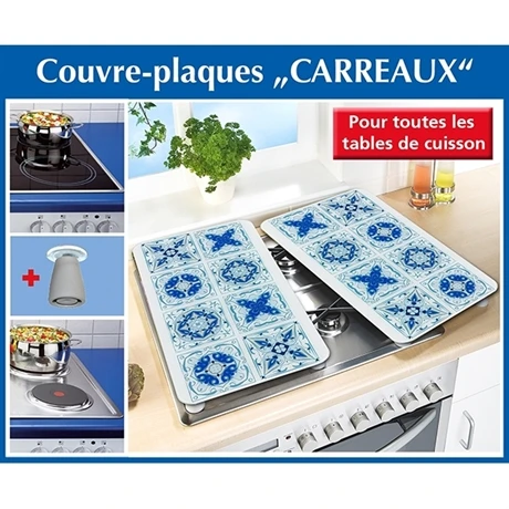 Set 2 Couvre-plaques Carreaux Bleus 6 Set 2 Couvre-plaques Carreaux Bleus – Image 4