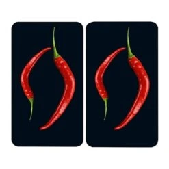 Set De 2 Couvre Plaques Protection Motifs Piments -Joseph Joseph || Peugeot Soldes Magasin 62352 1 4 Set de 2 couvre plaques protection motifs Piments Wenko by Maximex