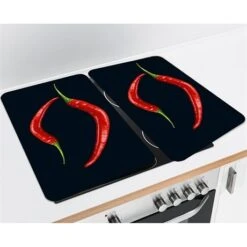 Set De 2 Couvre Plaques Protection Motifs Piments -Joseph Joseph || Peugeot Soldes Magasin 62352 2 4 Set de 2 couvre plaques protection motifs Piments Wenko by Maximex