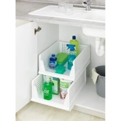Set De 2 Casiers De Rangement Pliables Avec Glissières -Joseph Joseph || Peugeot Soldes Magasin 653522 3 4 Set de 2 casiers de rangement pliables avec glissieres Wenko by Maximex