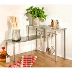 Étagère Angle 2 étages En Acier Inoxydable 6 Étagère Angle 2 étages En Acier Inoxydable -Joseph Joseph || Peugeot Soldes Magasin 67544 1 1 Etagere angle 2 etages en acier inoxydable Wenko by Maximex