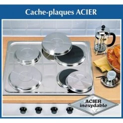 Set De 4 Cache-plaques En Inox -Joseph Joseph || Peugeot Soldes Magasin 67600 3 3 Set de 4 cache plaques en inox Wenko by Maximex