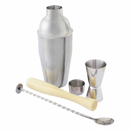 Set Pour Cocktails : Pilon, Shaker, Mesureur Et Cuillère 3 Set Pour Cocktails : Pilon, Shaker, Mesureur Et Cuillère